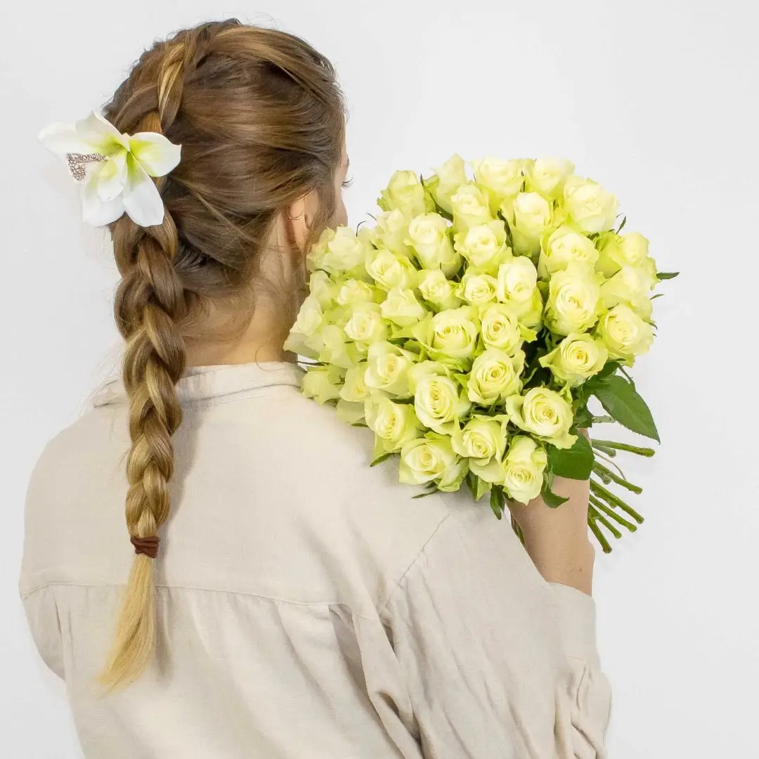 bouquet de roses blanches