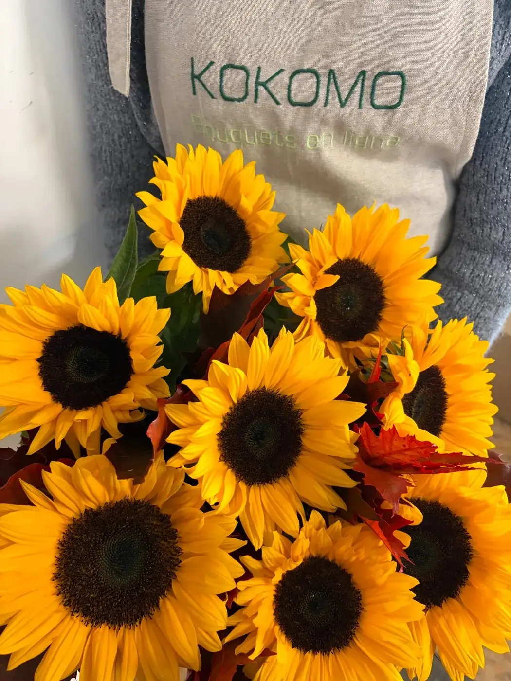 Bouquet Soleil tournesols jaunes La Bouquetterie vue rapprochée