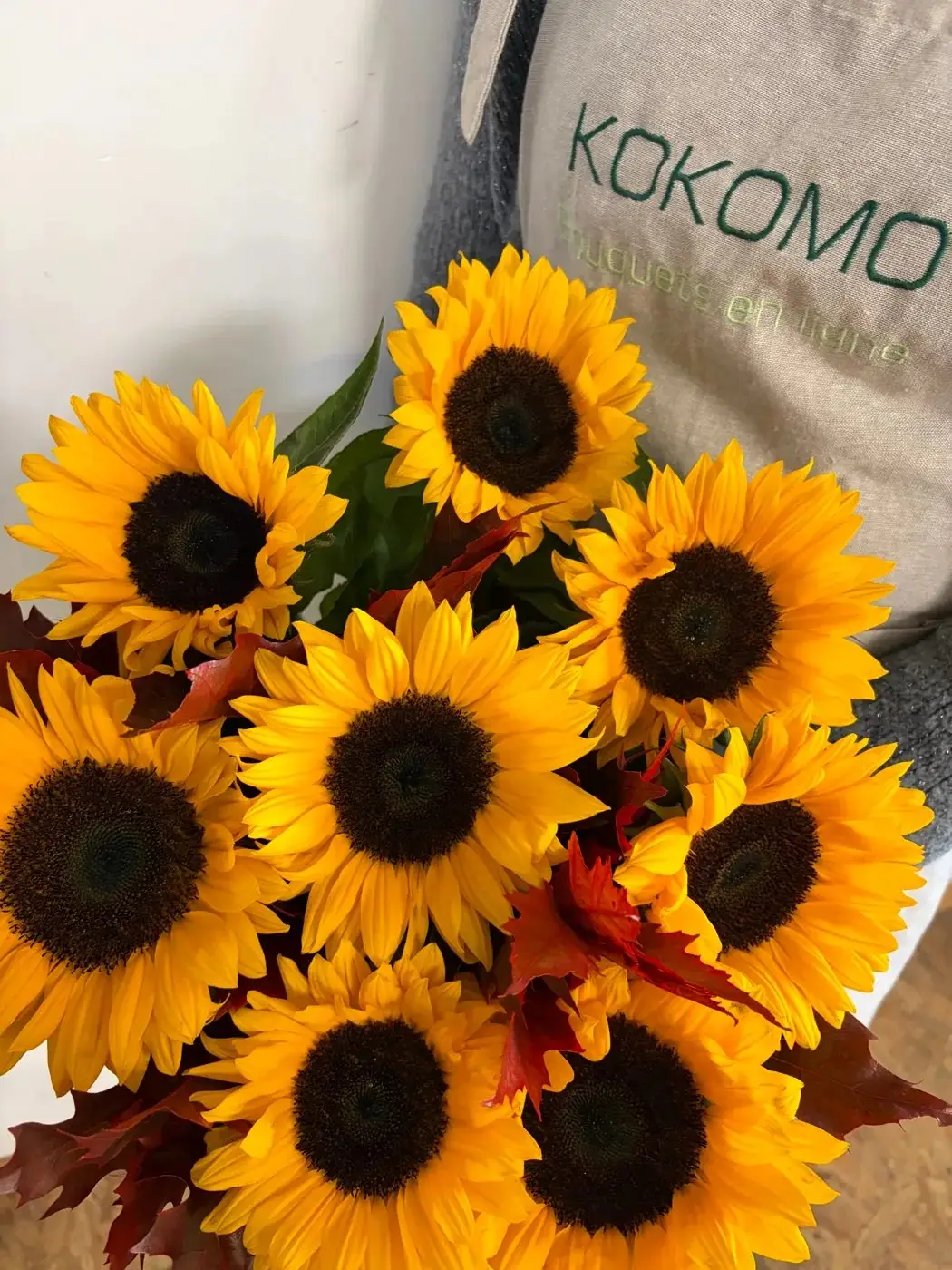 Bouquet de tournesols Soleil La Bouquetterie détail