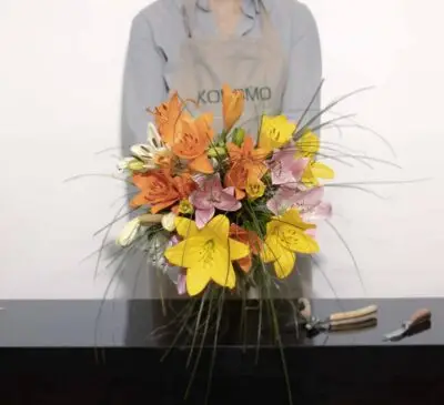 Bouquet de lys colorés et parfumés