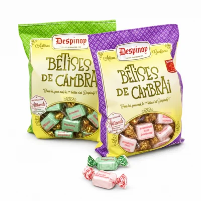 Duo de sachets de Bêtises de Cambrai sur fond blanc