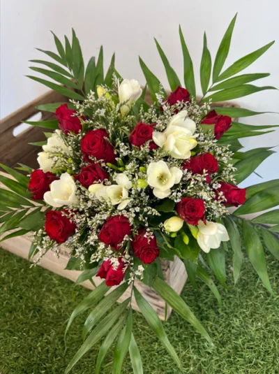 Bouquet Amour parfumé rouge et blanc