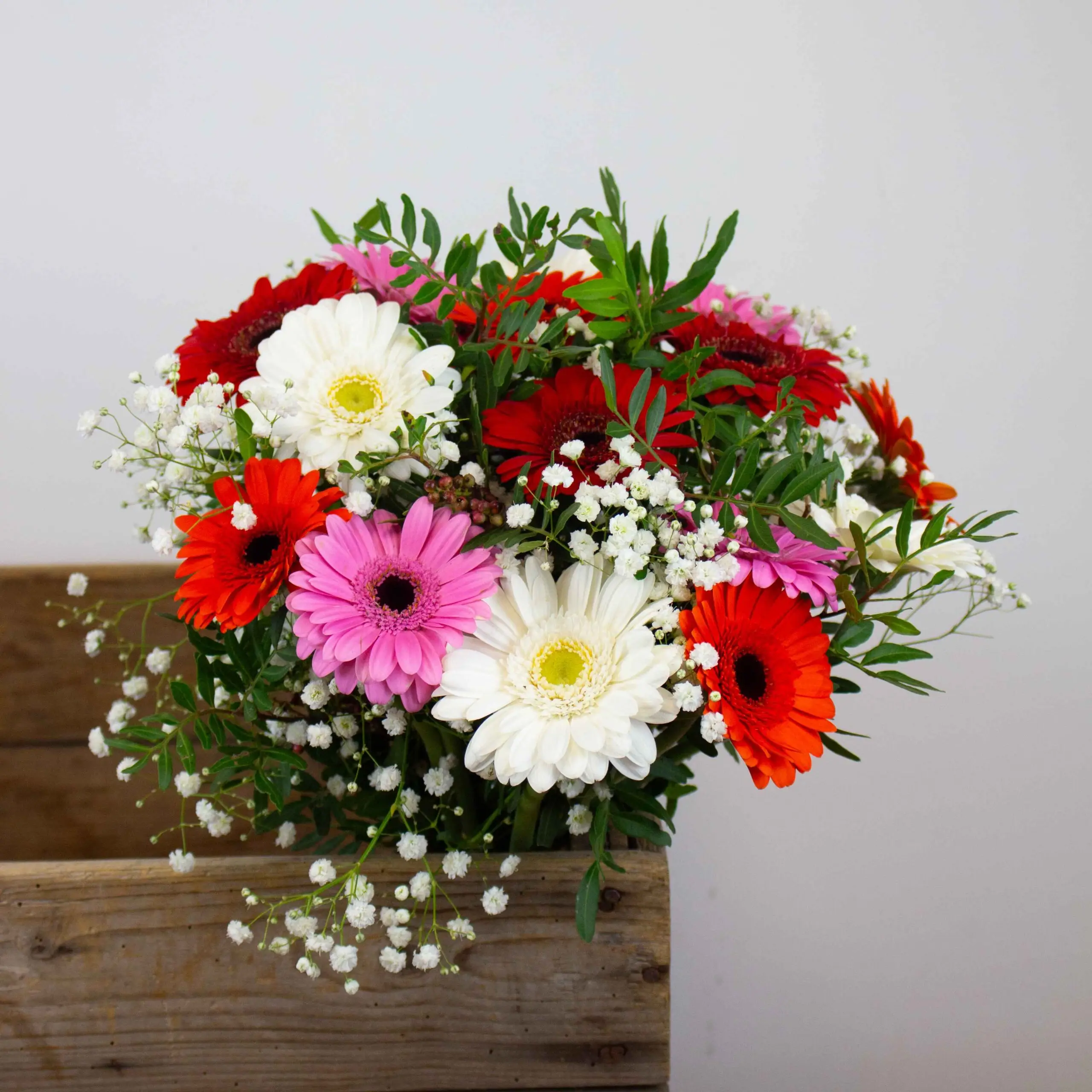 Bouquet rose, blanc et vert à offrir pour remercier une personne