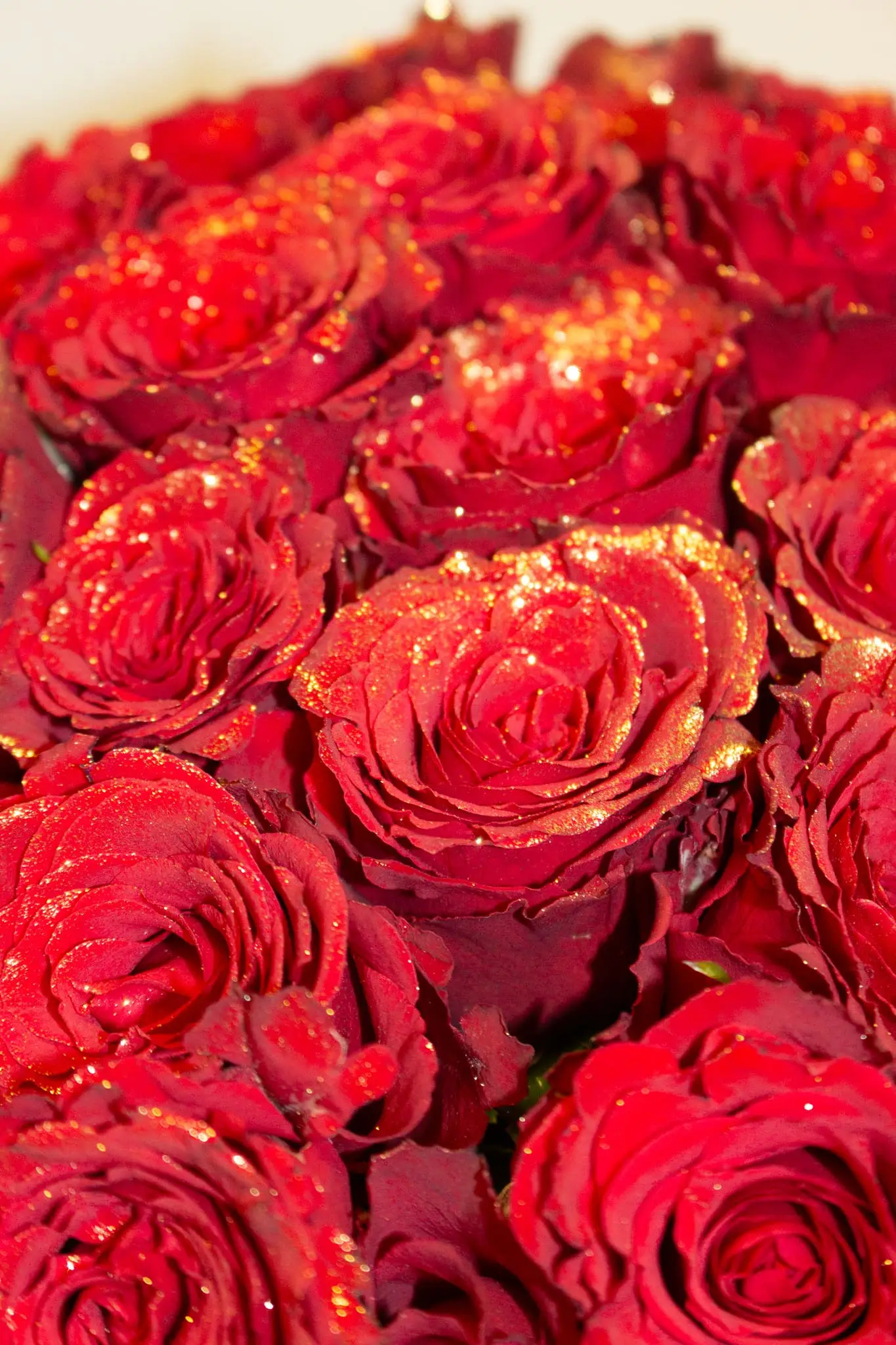 Roses pailletées - détail